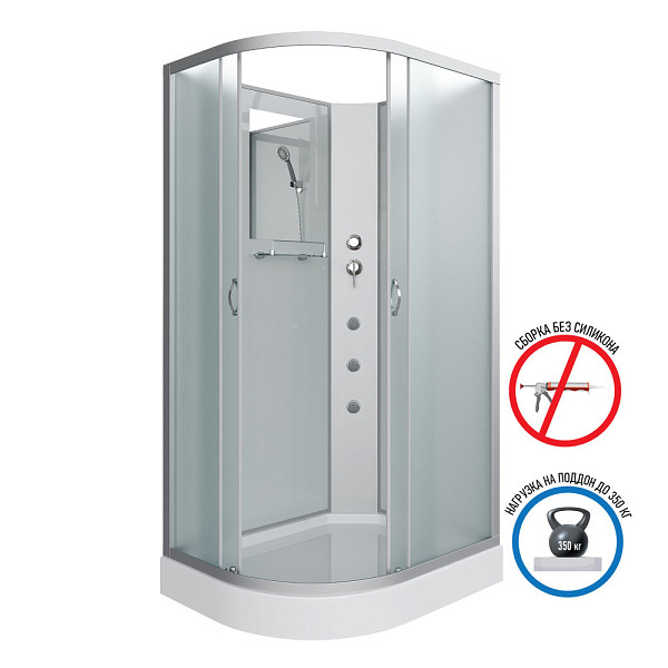 Душ.каб. NG-3312-14RBKG (1200х800х2000) низкий поддон(13см) стекло МАТОВОЕ 3 места