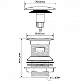 Выпуск с пробкой-кнопкой McAlpine CW70-CB выход 1"1/4