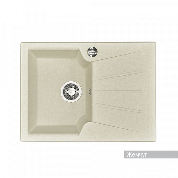 Мойка для кухни Aquaton Монца прямоугольная с крылом жемчуг 1A716032MC240