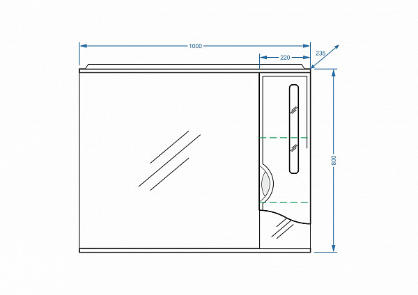 Зеркало-шкаф "Сильва 100/С"