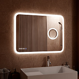 Зеркало Континент "Bliss Led" 800х600 с увеличительным зеркалом, часами