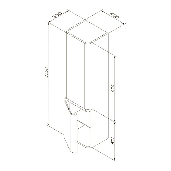 M30CHR0406WG Sensation, Шкаф-колонна, подвесной, правый, 40 см, двери, белый, глянцевая, шт