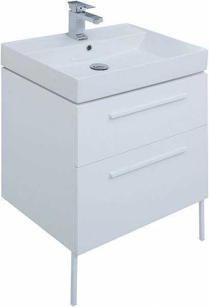 Тумба под раковину Aquanet Nova 60 белый (2 ящика) 00242279
