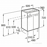 Тумба под раковину Roca Debba 50 2 дверцы, белый глянец ZRU9302710