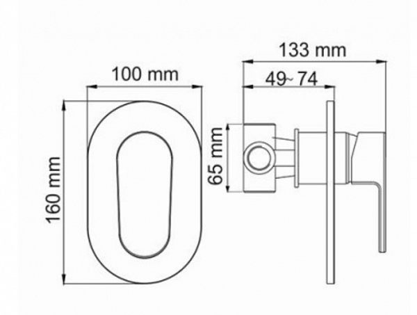 Встраиваемый комплект для биде со шлангом 100 см Wasserkraft A15356