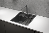 KS-5051, ГРАФИТ МАТОВЫЙ, стальная кухонная мойка KITCHEN SPACE