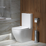 Унитаз Style GR-4453S (620*365*830) напольный БЕЗОБОДКОВЫЙ с тонкой крышкой, 2 места