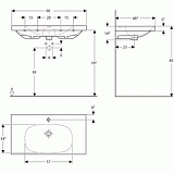 Раковина 90 см Geberit Acanto 500.623.01.2