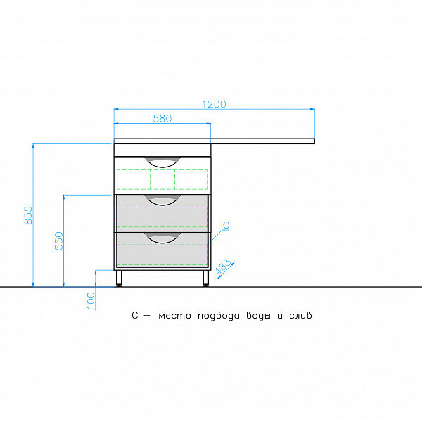 Тумба под раковину Жасмин 60, Космос/Даллас 120, с корзиной