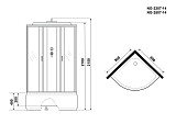 Душ.каб. NG-2507-14 (800х800х2150) высокий поддон(40см) стекло ТОНИРОВАННОЕ 4 места