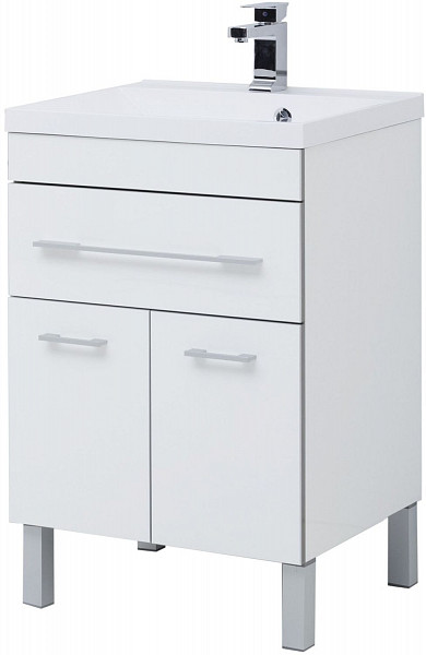 Тумба под раковину Aquanet Верона 58 белый (напольная 1 ящик 2 дверцы) 00182507