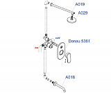 Встраиваемый комплект для ванны с изливом и верхней душевой насадкой Wasserkraft А13029