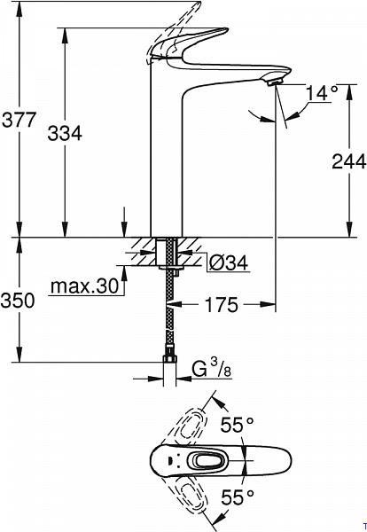 Смеситель для раковины Grohe Eurostyle New 23570LS3