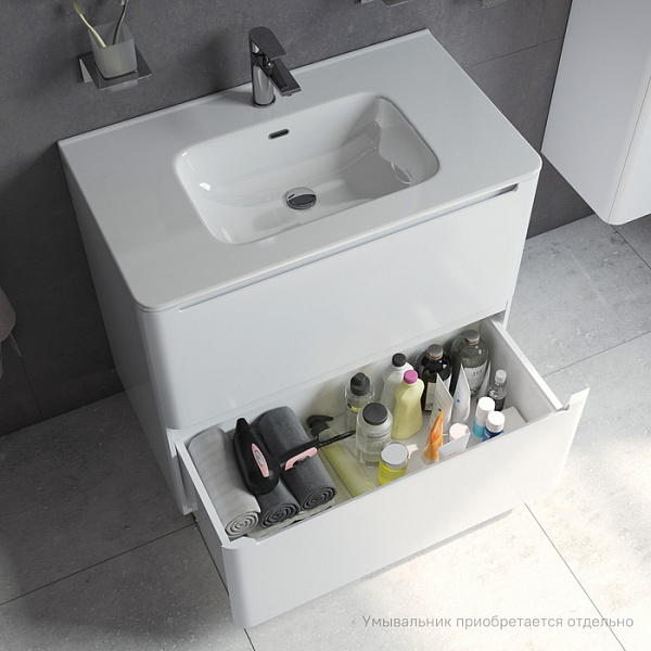 Тумба напольная, белая, 80 см, Edifice, IDDIS, EDI80WFi95. Подходит ум. 0108000i28