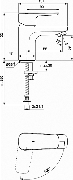 Смеситель Ideal Standard Ceraplan lll BC565AA для раковины