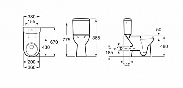 Унитаз (чаша) Roca Access напольный 342239000 без сиденья