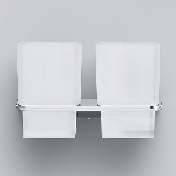 A50A343400 Inspire V2.0, Двойной стеклянный стакан с настенным держателем, хром, шт