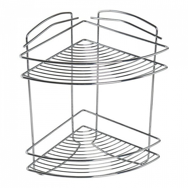 Полка двухъярусная угловая, проволока стальная, 09, Milardo, 209WC20M44