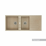 Мойка для кухни Aquaton Торина прямоугольная с крылом и дополнительной чашей песочная 1A712032TR220
