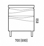 Тумба Corozo "Омаха 70 Z2", белый / металлик, Сомо 70 / Фостер 70