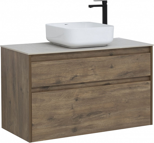 Тумба под раковину Aquanet Nova Lite 100 дуб рустикальный (2 ящика) 00249521