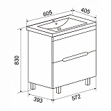 Тумба Emmy Вита 60 с раковиной Фостер