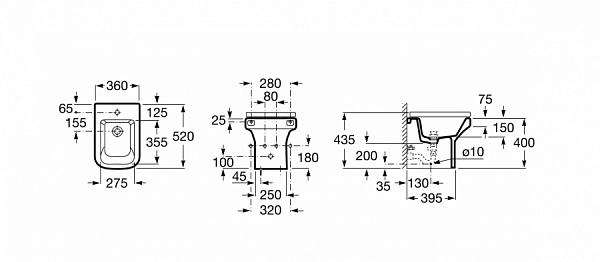 Биде Roca Dama-N напольное 357787000