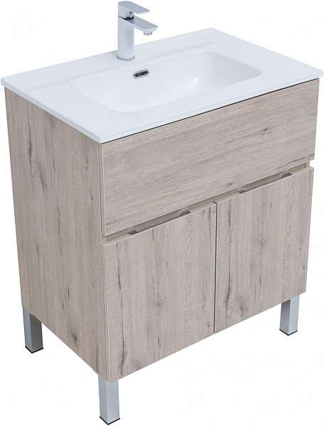 Тумба под раковину Aquanet Алвита New 70 1 ящик, 2 дверцы, дуб веллингтон белый 00303902