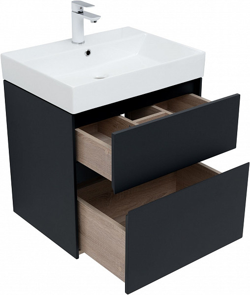 Тумба под раковину Aquanet Бруклин 60 антрацит матовый 00310140