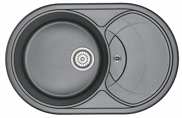 Мойка кухонная Granula овальная кварц 7801, ШВАРЦ