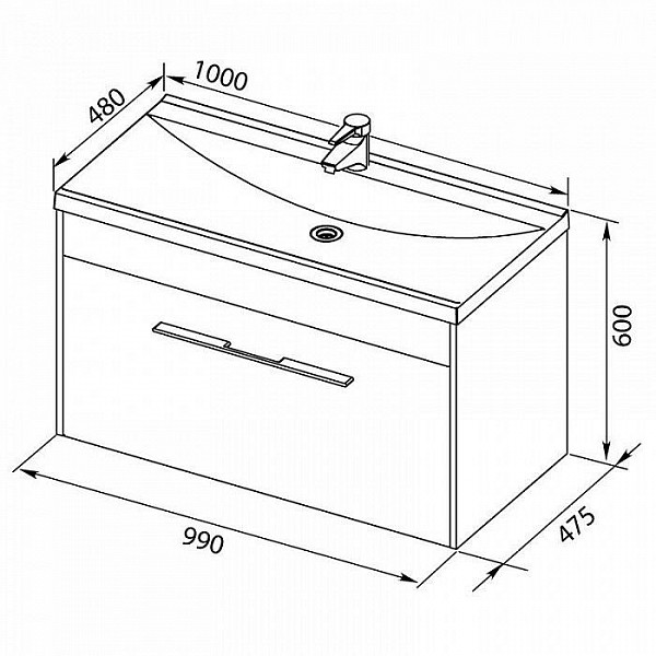 Раковина Aquanet Нота 100 00284116