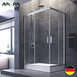 W90G-404-120280-MT Gem Twin Slide 120x80. Душевое ограждение,120x80, профиль мат хром, стекло прозра