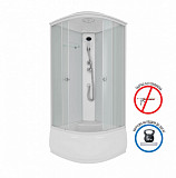 Душ.каб. NG-8308-14 (900х900х2100) высокий поддон(40см), стекло МАТОВОЕ белые профиля 4 места