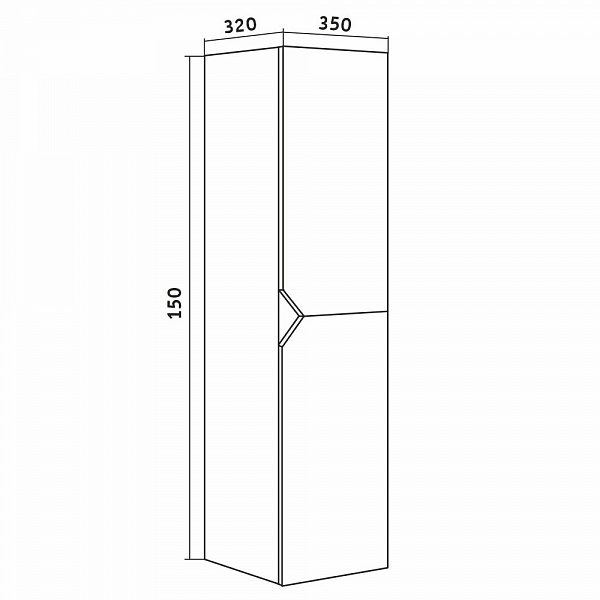 Пенал подвесной Grossman Инлайн 35 см 303505