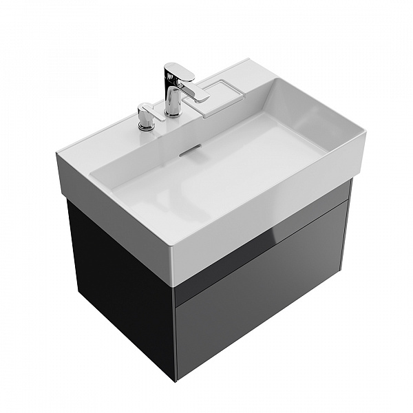 Тумба Kerama Marazzi LOGICA подвесная 2 ящика 70 см, стальной серый