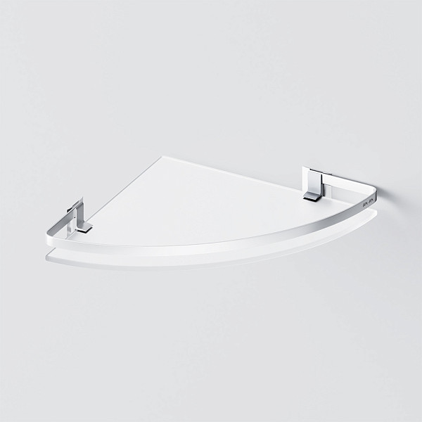 A7456100  Sense L Полка  угловая стеклянная, алюминий