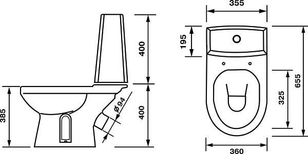 Унитаз-компакт Оскольская керамика Леда Премиум, с микролифтом