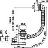 Сифон для ванны AlcaPlast A504CKM