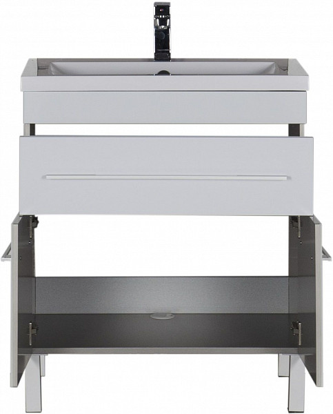 Тумба под раковину Aquanet Верона 75 белый (напольная 1 ящик 2 дверцы) 00182706