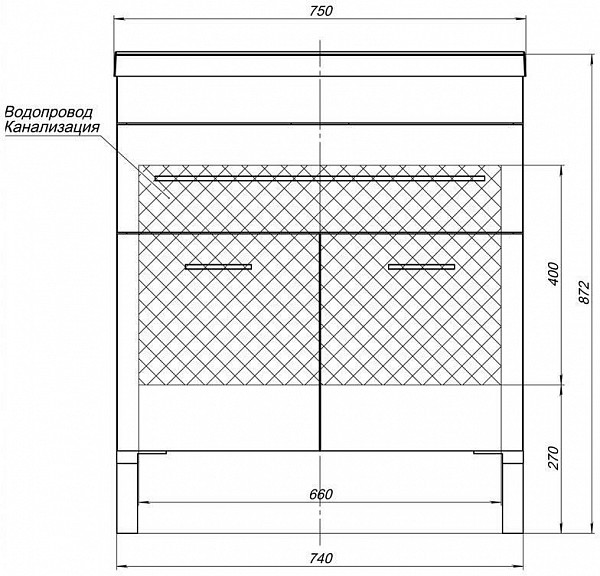 Мебель для ванной Aquanet Верона NEW 75 белый (напольный 1 ящик 2 дверцы) 00231034