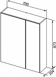 Зеркало-шкаф Aquanet Йорк 70 белый 00202088