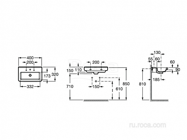 Раковина Roca Dama-N 40х32 32778A000