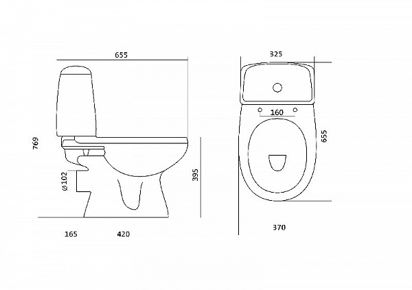 Унитаз Цезарь 1WH301745 Santek