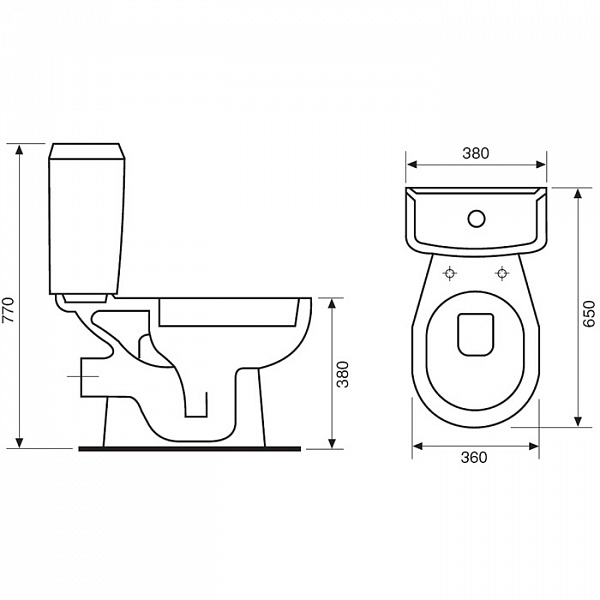 Унитаз-компакт ГРАНД, г/в, 1-реж, сид. ПП (КЕРАМИН)