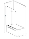 Шторка  на ванну AQUAme 1200*1400мм., стекло 6мм, цвет профиля хром, петли латунные.
