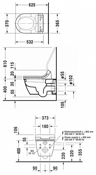 Унитаз Duravit Darling New SensoWash 2544590000 подвесной