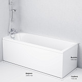 W72A-170-075W-A2 Ванна акриловая Spirit 170x75