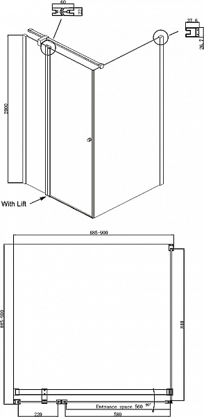 Душевое ограждение Ambassador Nord 13011105