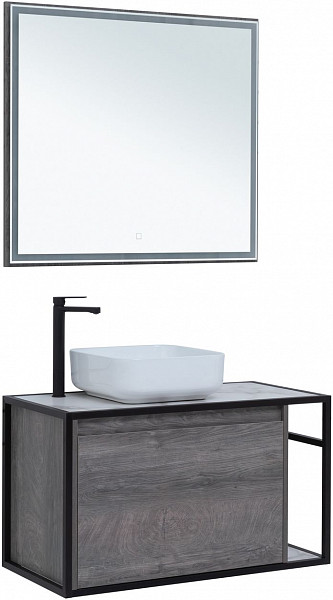 Тумба под раковину Aquanet Nova Lite Loft 90 L дуб рошелье 00261656