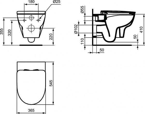 Унитаз подвесной Ideal Standard Esedra T365701